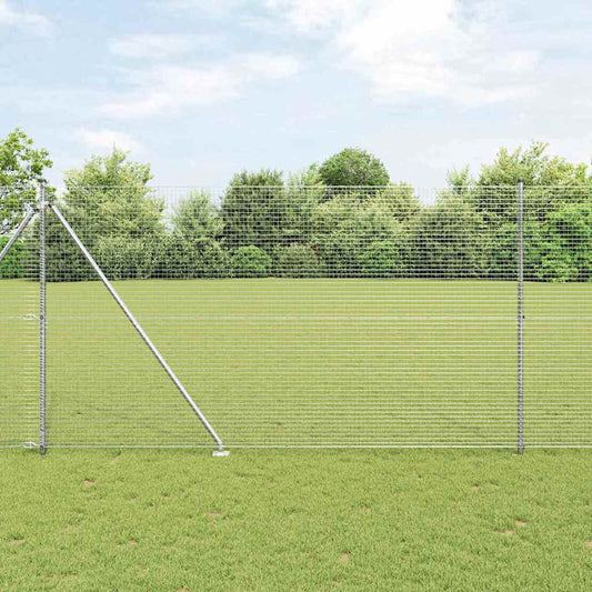 Fence with Posts Silver 1.5 x 50 m Steel