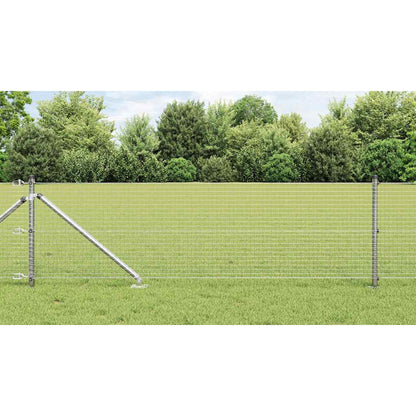 Fence with Posts Silver 0.4 x 100 m Steel