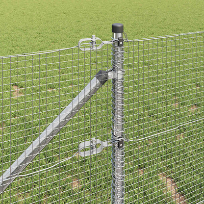 Fence with Posts Silver 0.8 x 100 m Steel