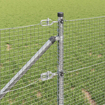 Fence with Posts Silver 0.8 x 100 m Steel
