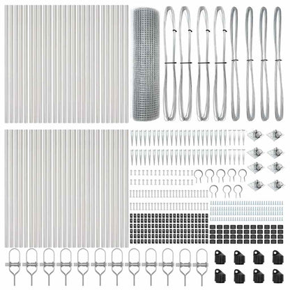 Fence with Posts Silver 0.8 x 100 m Steel