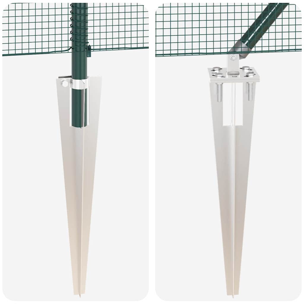 Fence with Posts Green 0.5 x 10 m Steel