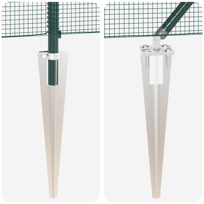 Fence with Posts Green 0.5 x 10 m Steel