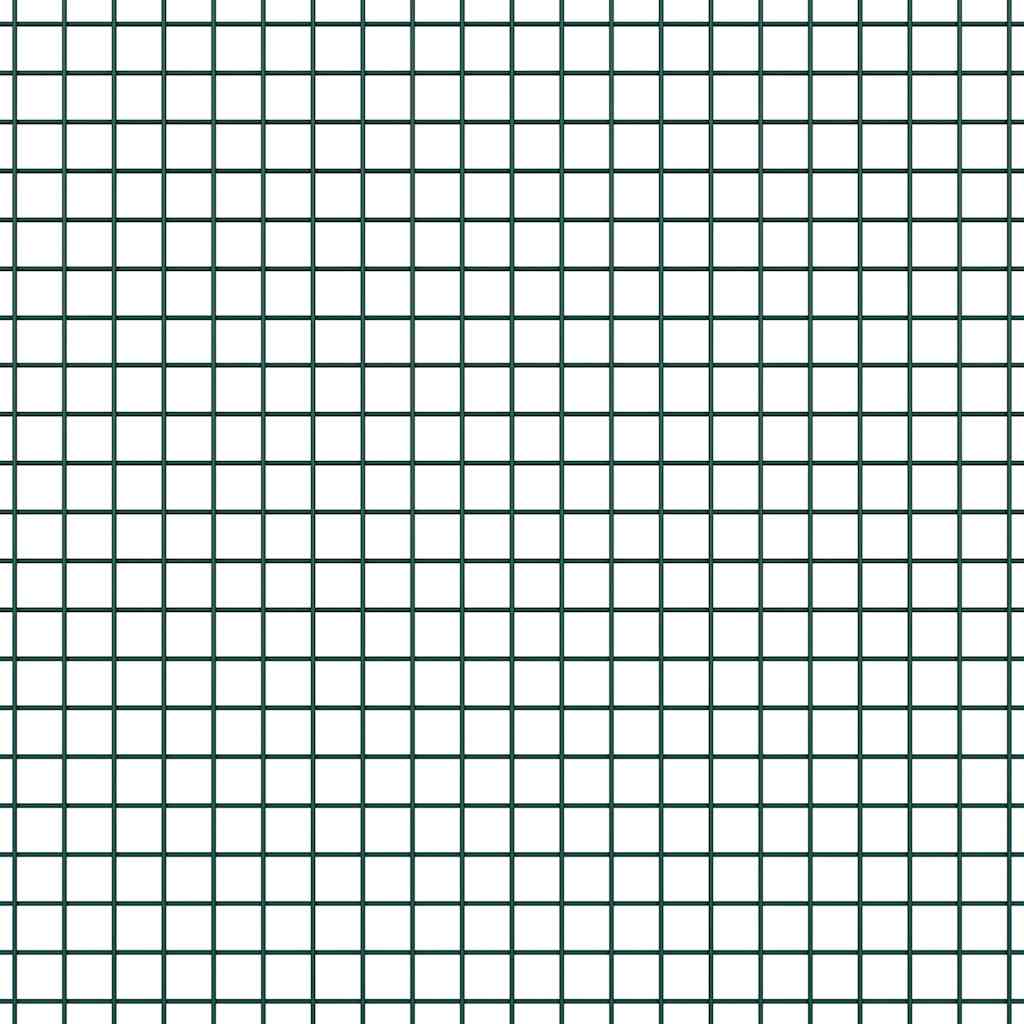 Fence with Posts Green 0.5 x 10 m Steel