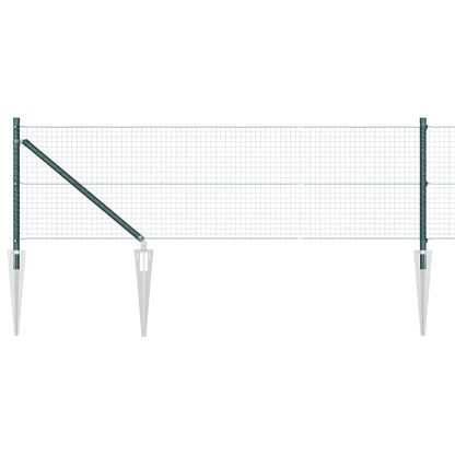 Fence with Posts Green 0.8 x 25 m Steel