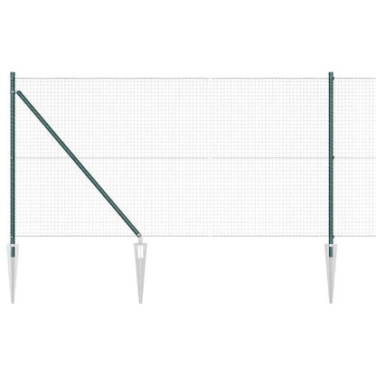 Fence with Posts Green 1 x 25 m Steel