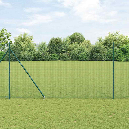 Fence with Posts Green 1.4 x 25 m Steel