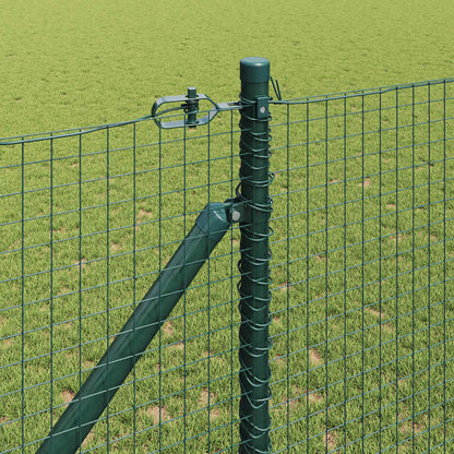 Fence with Posts Green 1.4 x 25 m Steel