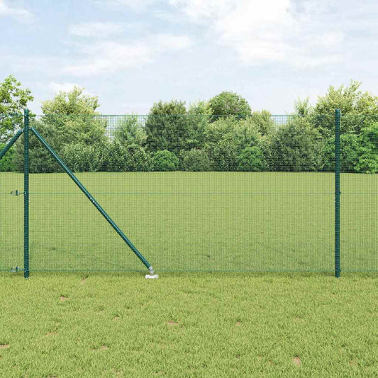 Fence with Posts Green 1.2 x 50 m Steel