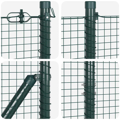 Fence with Posts Green 1.4 x 50 m Steel