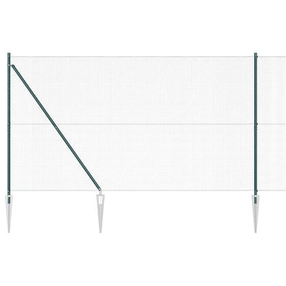 Fence with Posts Green 1.5 x 50 m Steel