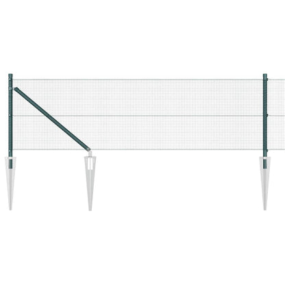 Fence with Posts Green 0.5 x 100 m Steel