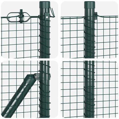 Fence with Posts Green 0.8 x 100 m Steel