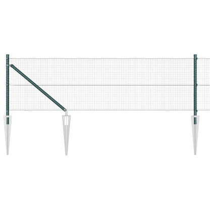 Fence with Posts Green 0.8 x 100 m Steel