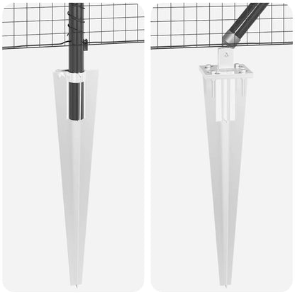 Fence with Posts Grey 0.5 x 10 m Steel