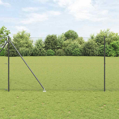 Fence with Posts Grey 1.5 x 25 m Steel