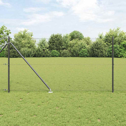 Fence with Posts Grey 1 x 50 m Steel