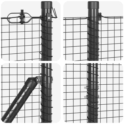 Fence with Posts Grey 1.2 x 50 m Steel