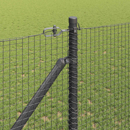 Fence with Posts Grey 1.2 x 50 m Steel