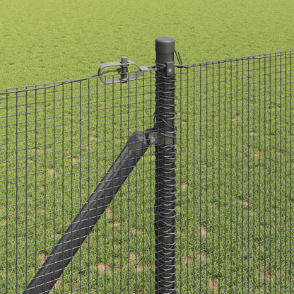 Fence with Posts Grey 1.4 x 50 m Steel