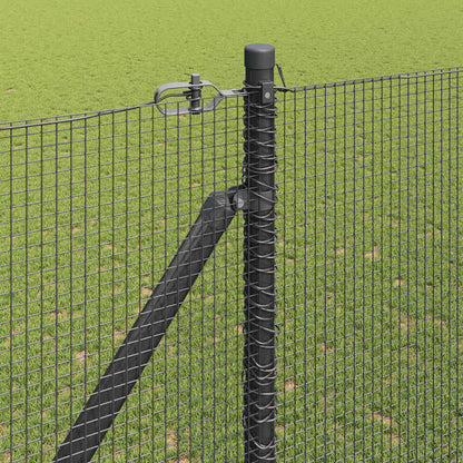 Fence with Posts Grey 1.5 x 50 m Steel