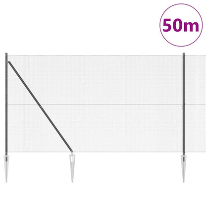 Fence with Posts Grey 1.5 x 50 m Steel