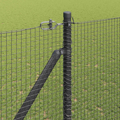 Fence with Posts Grey 1.5 x 50 m Steel
