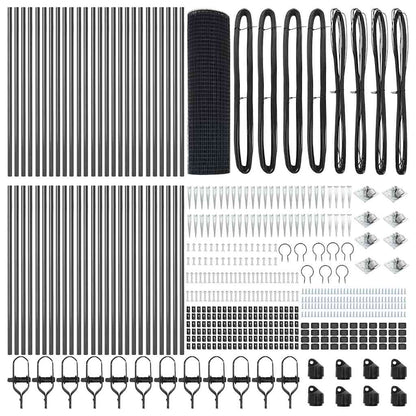 Fence with Posts Grey 0.5 x 100 m Steel