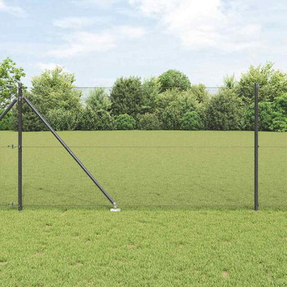 Fence with Posts Grey 1 x 100 m Steel