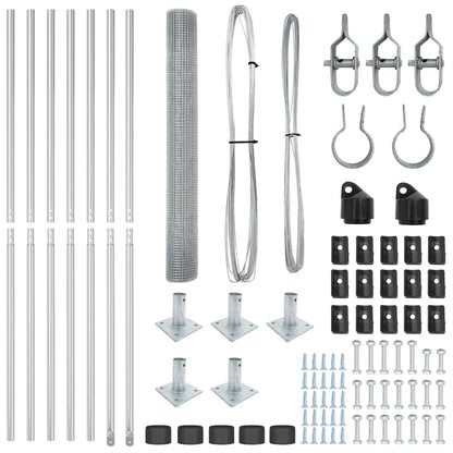 Fence with Posts Silver 1.2 x 10 m Steel