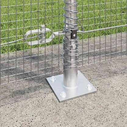 Fence with Posts Silver 1.2 x 10 m Steel