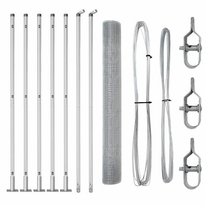 Fence with Posts Silver 1.2 x 10 m Steel