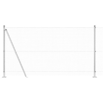 Fence with Posts Silver 1.2 x 10 m Steel