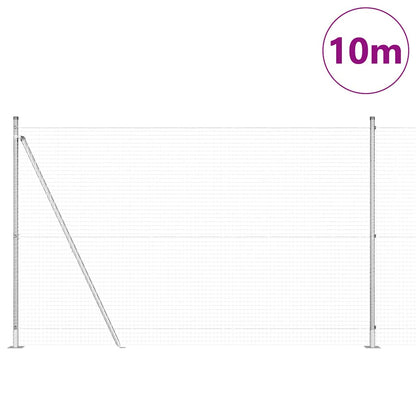 Fence with Posts Silver 1.4 x 10 m Steel