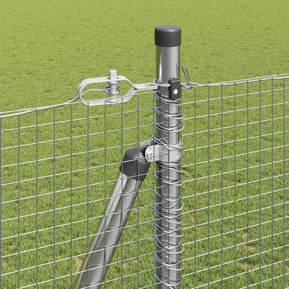 Fence with Posts Silver 1.5 x 10 m Steel