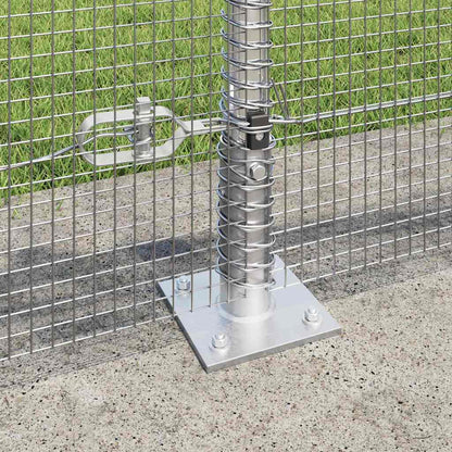 Fence with Posts Silver 0.4 x 25 m Steel