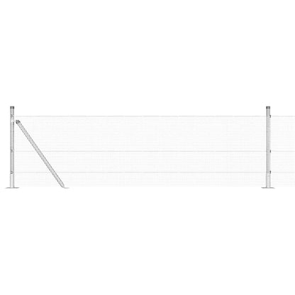 Fence with Posts Silver 0.4 x 25 m Steel
