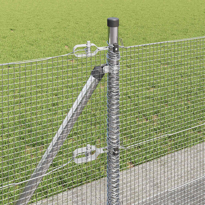 Fence with Posts Silver 0.6 x 25 m Steel