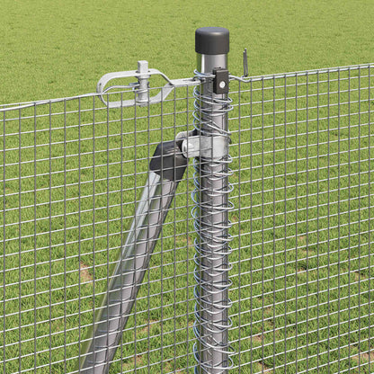 Fence with Posts Silver 1.2 x 25 m Steel