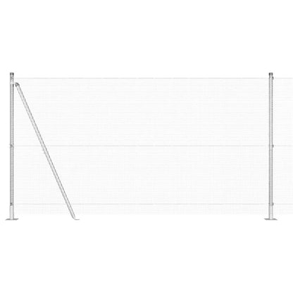 Fence with Posts Silver 1.2 x 25 m Steel