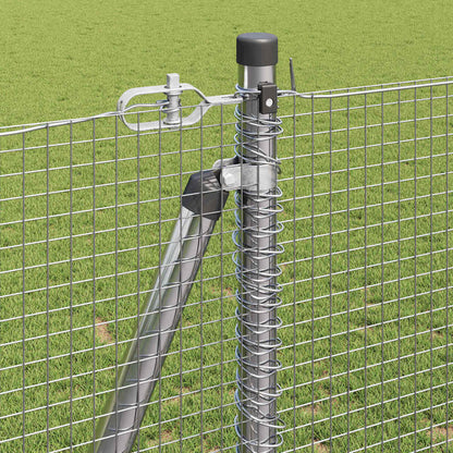 Fence with Posts Silver 1.2 x 25 m Steel