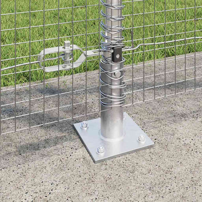 Fence with Posts Silver 1.2 x 25 m Steel
