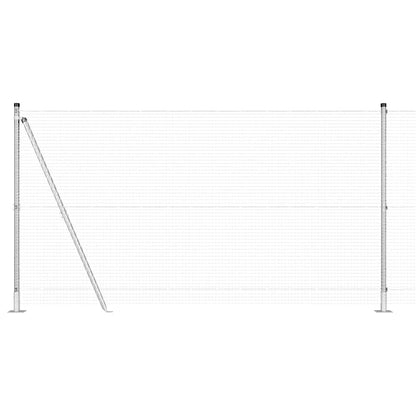 Fence with Posts Silver 1.2 x 25 m Steel