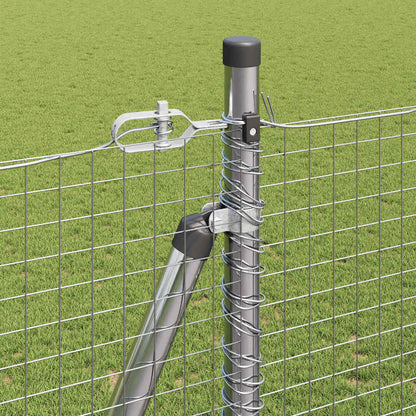 Fence with Posts Silver 1.4 x 25 m Steel