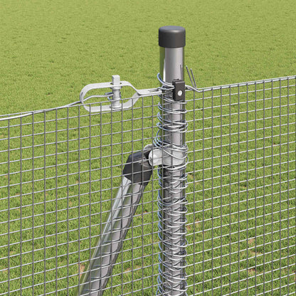 Fence with Posts Silver 1.5 x 25 m Steel