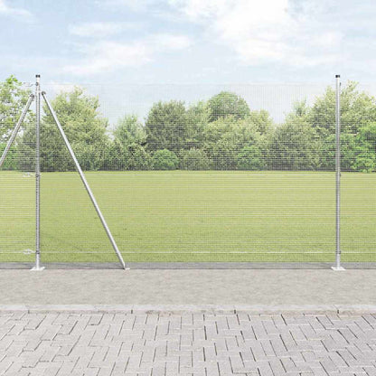 Fence with Posts Silver 1.5 x 25 m Steel