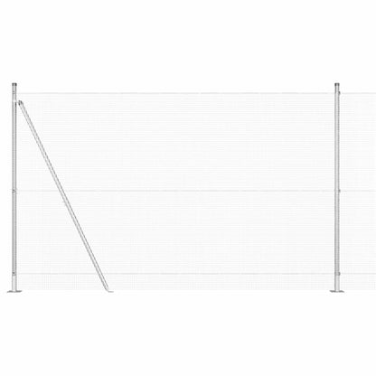 Fence with Posts Silver 1.5 x 25 m Steel