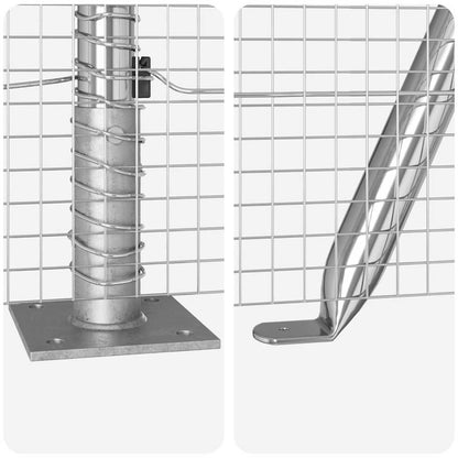 Fence with Posts Silver 0.6 x 50 m Steel