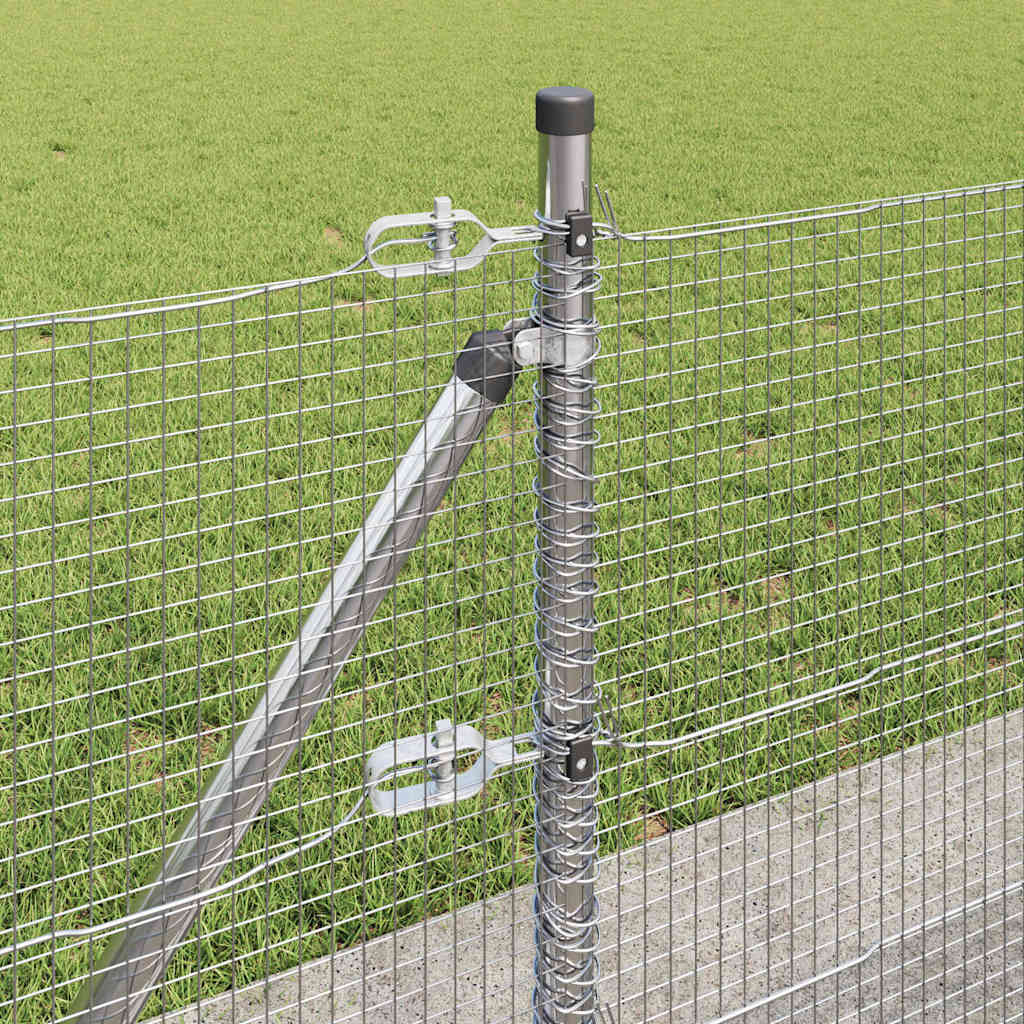 Fence with Posts Silver 0.6 x 50 m Steel