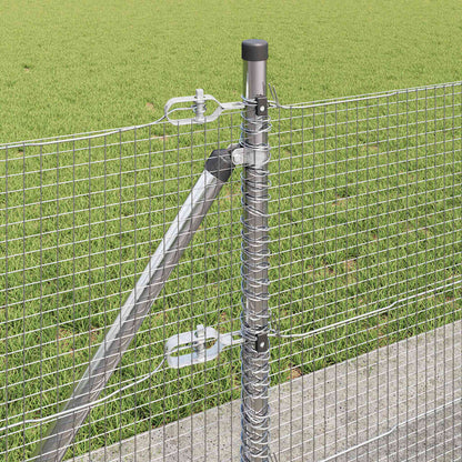 Fence with Posts Silver 0.6 x 50 m Steel